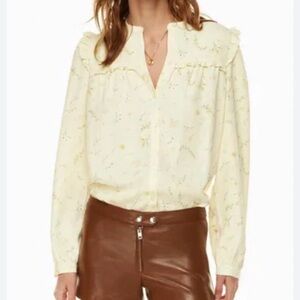 Aritiza Wilfred Nimbus Blouse in Tapioca Size Small